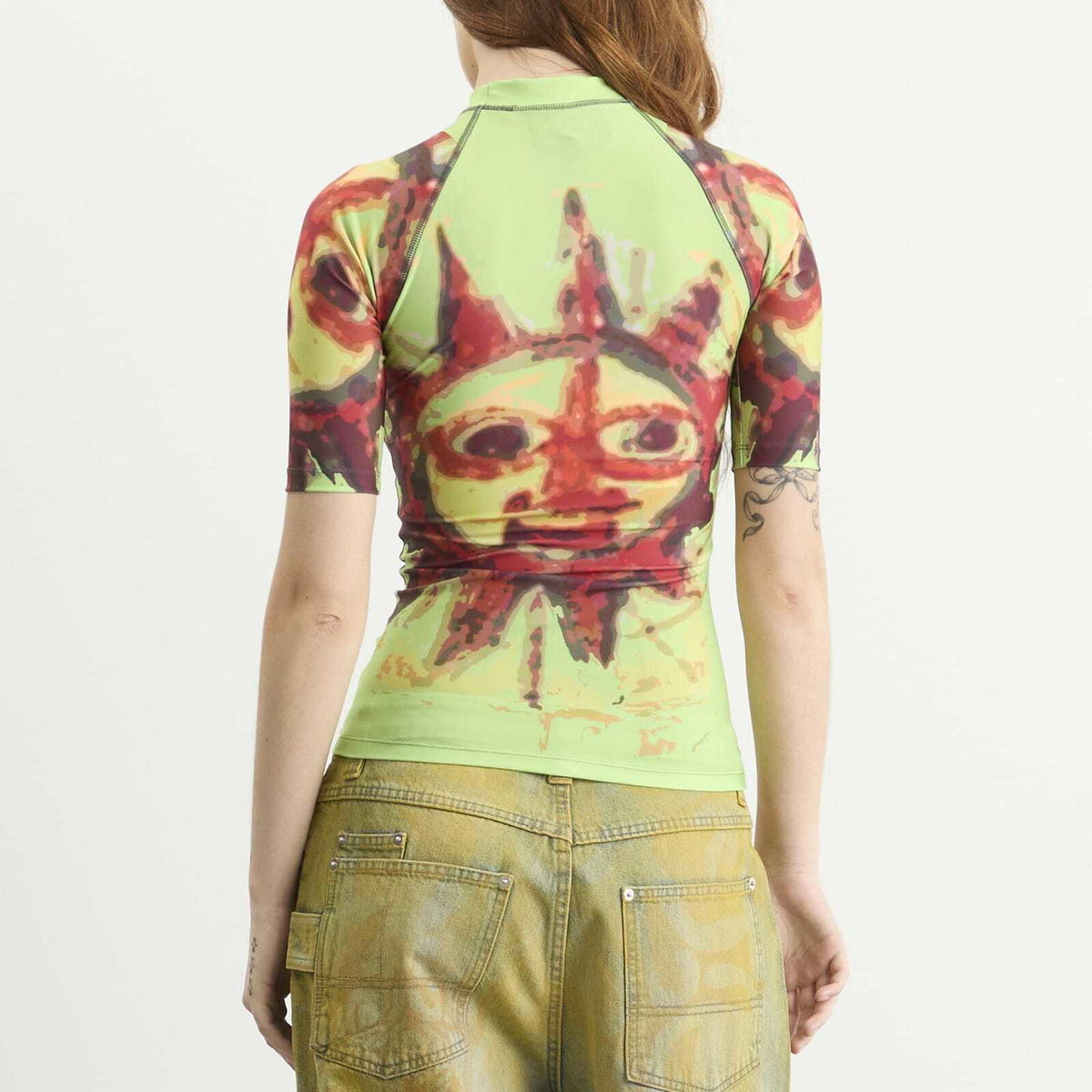 Paolina Russo Women's Short Sleeve Rash Guard in Chartreuse