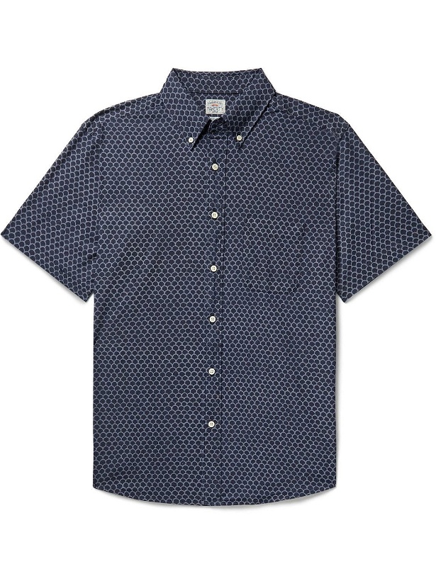 Photo: Faherty - Playa Button-Down Collar Printed Stretch-Cotton Shirt - Blue