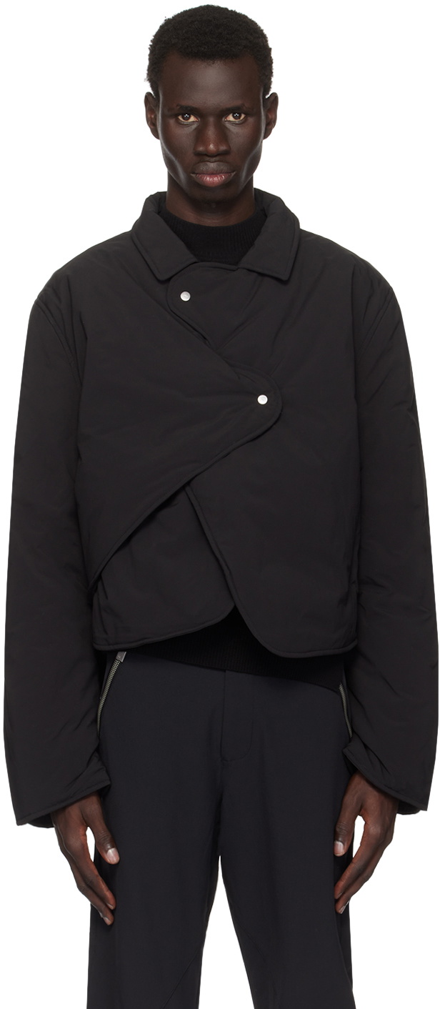 ジャケット・アウター HELIOT EMIL CONCORDANCE PUFFED SHIRT 46 HELIOT EMIL Black Concordance Puffed Shirt Jacket Heliot Emil