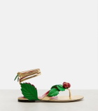 Valentino Garavani Cherryfic metallic leather thong sandals