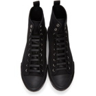 Jil Sander Black Canvas High-Top Sneakers