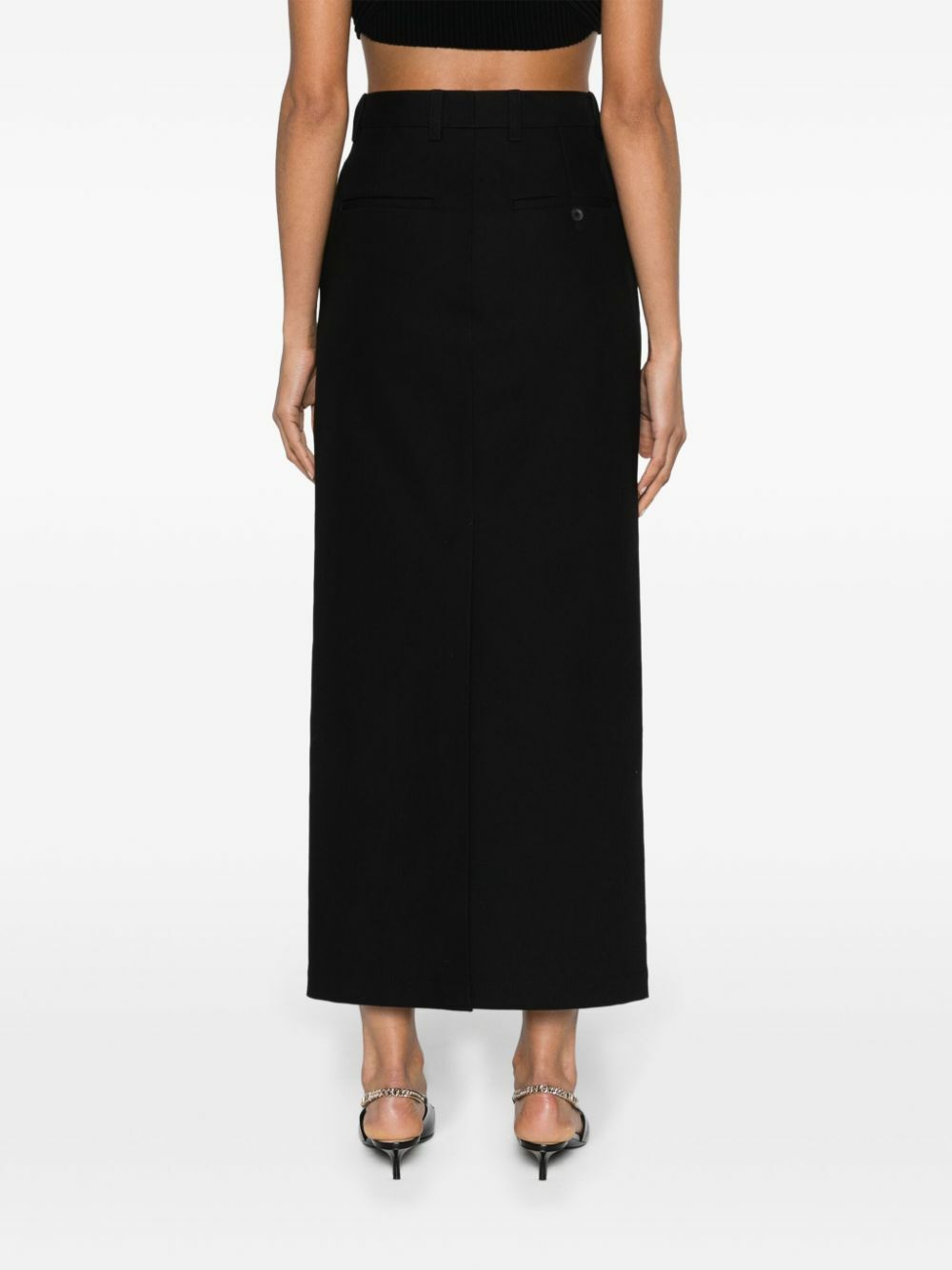 WARDROBE.NYC Black Straight-Cut Cotton Maxi Skirt WARDROBE.NYC