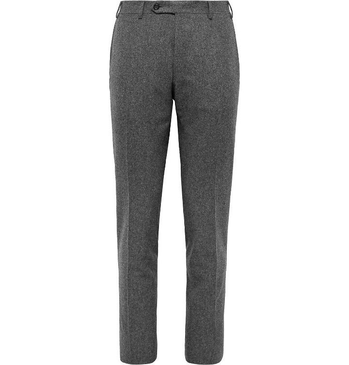 Photo: Canali - Mélange Wool-Flannel Suit Trousers - Gray
