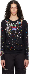 Chopova Lowena Black Night Defunct Beaded Jersey T-shirt
