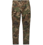 AMIRI - MX1 Camouflage-Print Slim-Fit Tapered Stretch-Cotton Twill Cargo Trousers - Army green