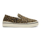 R13 Tan Leopard Slip-On Sneakers