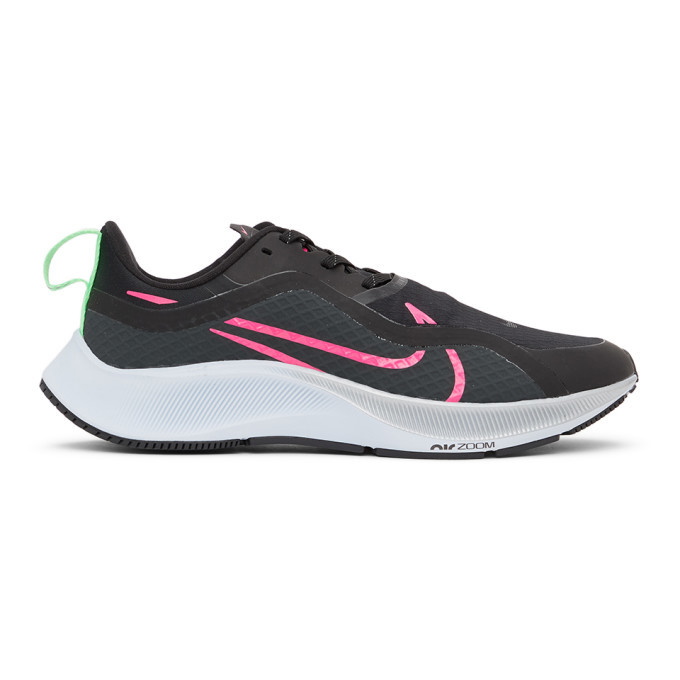 Photo: Nike Black and Pink Air Zoom Pegasus 37 Sneakers