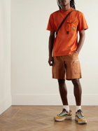 Moncler Grenoble - Logo-Appliquéd Shell-Trimmed Combed Cotton-Jersey T-Shirt - Orange
