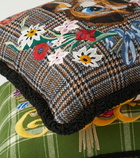 Gucci - Embroidered checked cushion