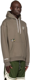 AAPE by A Bathing Ape Khaki Logo Patch Hoodie