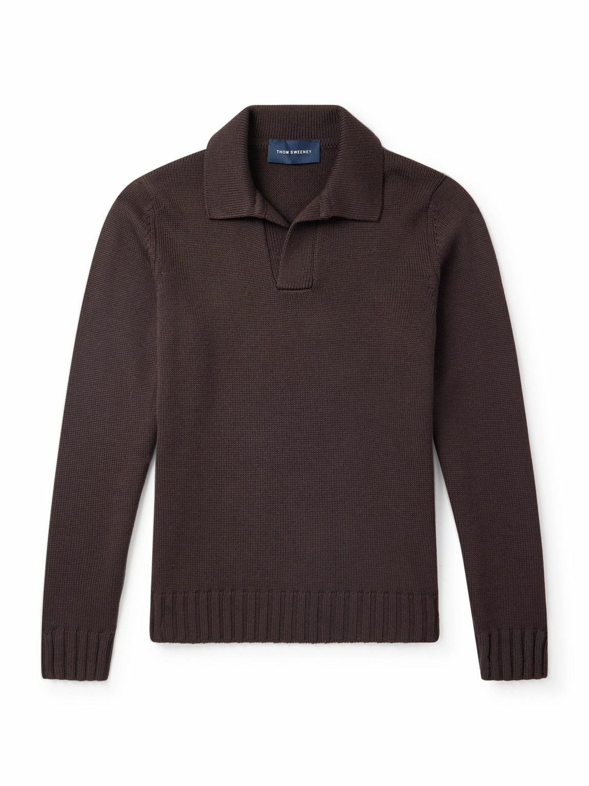 Thom Sweeney - Skipper Wool Polo Shirt - Brown