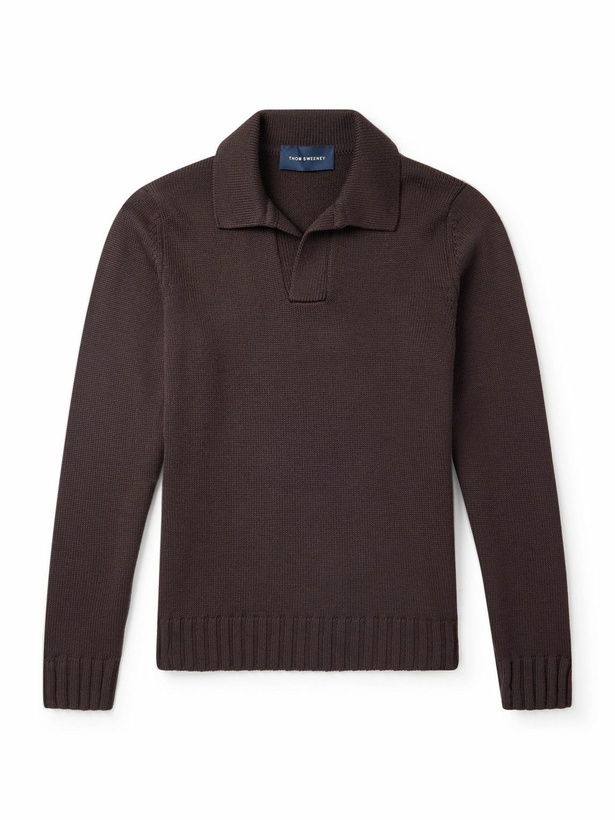 Photo: Thom Sweeney - Skipper Wool Polo Shirt - Brown