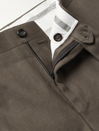 CANALI - Kei Slim-Fit Tapered Linen and Wool-Blend Suit Trousers - Brown