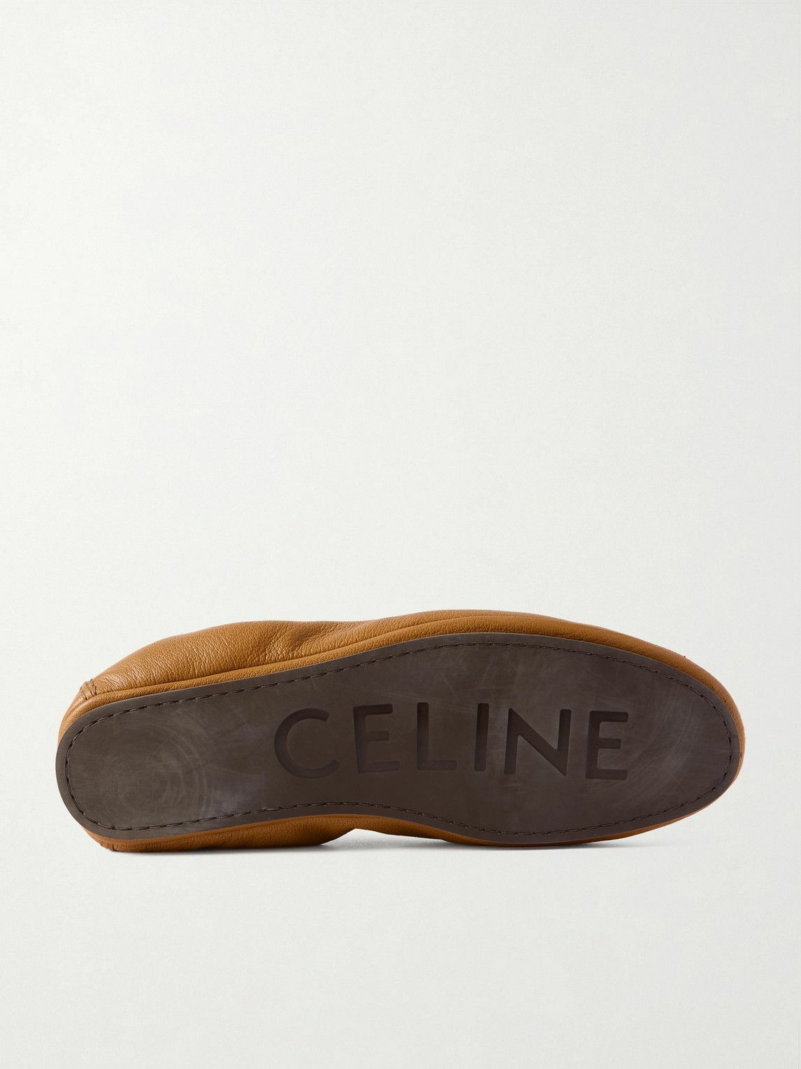 CELINE - Logo-Appliquéd Leather Loafers - Brown