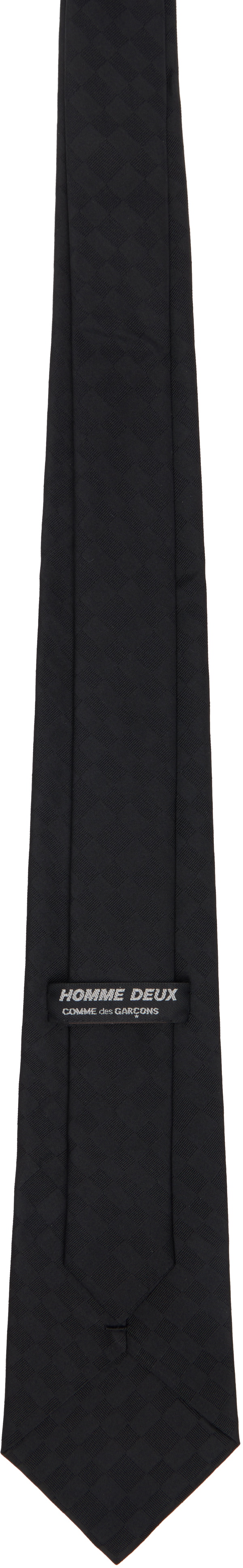 Comme des Garçons Homme Deux Black Checkered Silk Tie