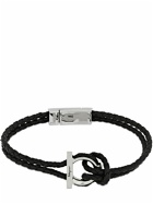 FERRAGAMO - 19cm Gancio Braided Leather Bracelet