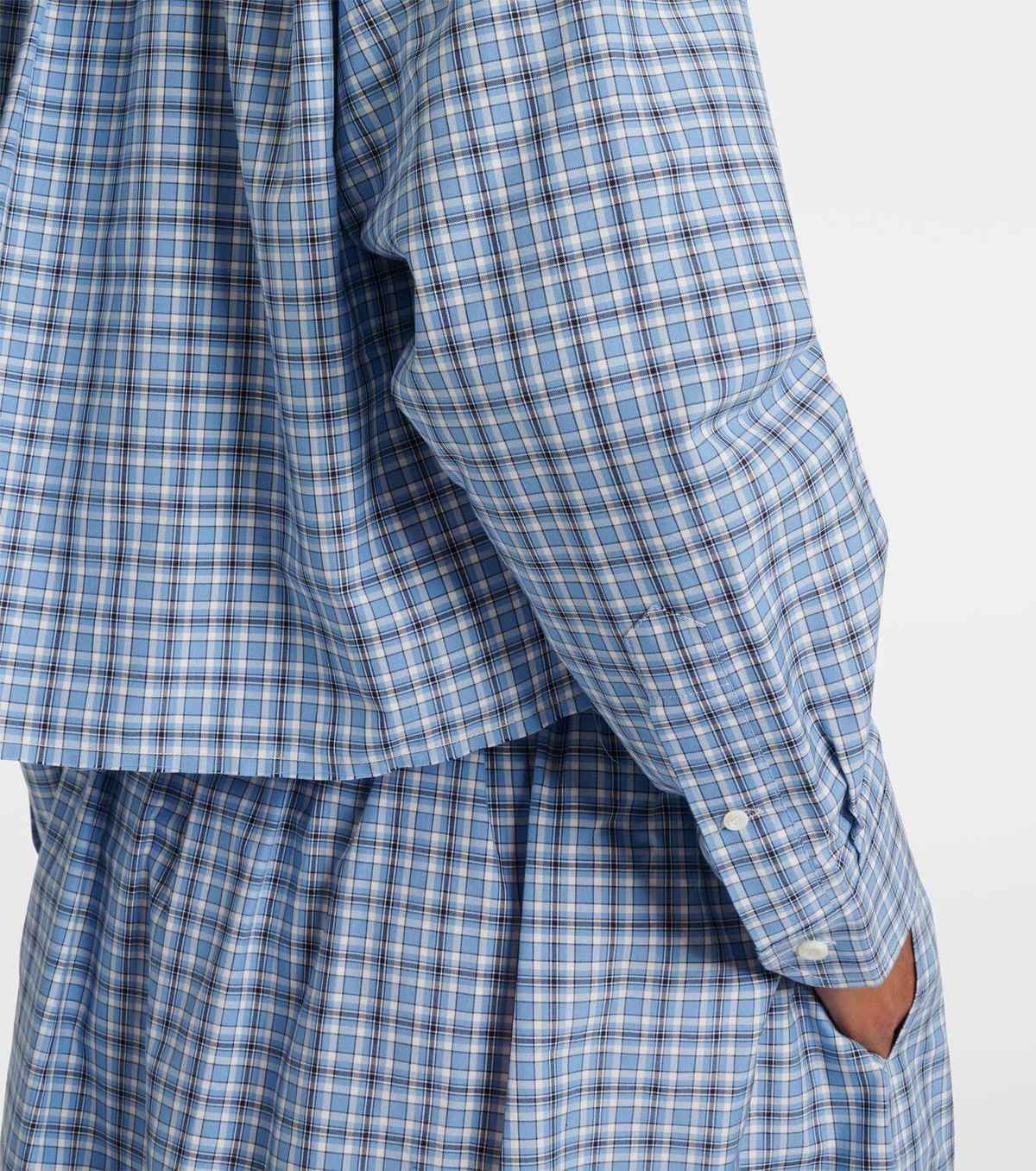 Miu Miu Cropped checked cotton shirt