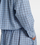 Miu Miu Cropped checked cotton shirt