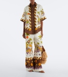 Alémais Island Cove printed linen wide-leg pants