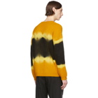 Palm Angels Yellow and Black Tie-Dye Casentino Sweater