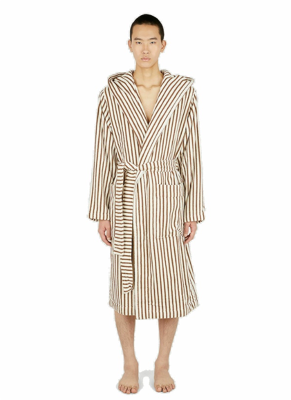 Photo: Striped Hooded Bath Robe in Cream