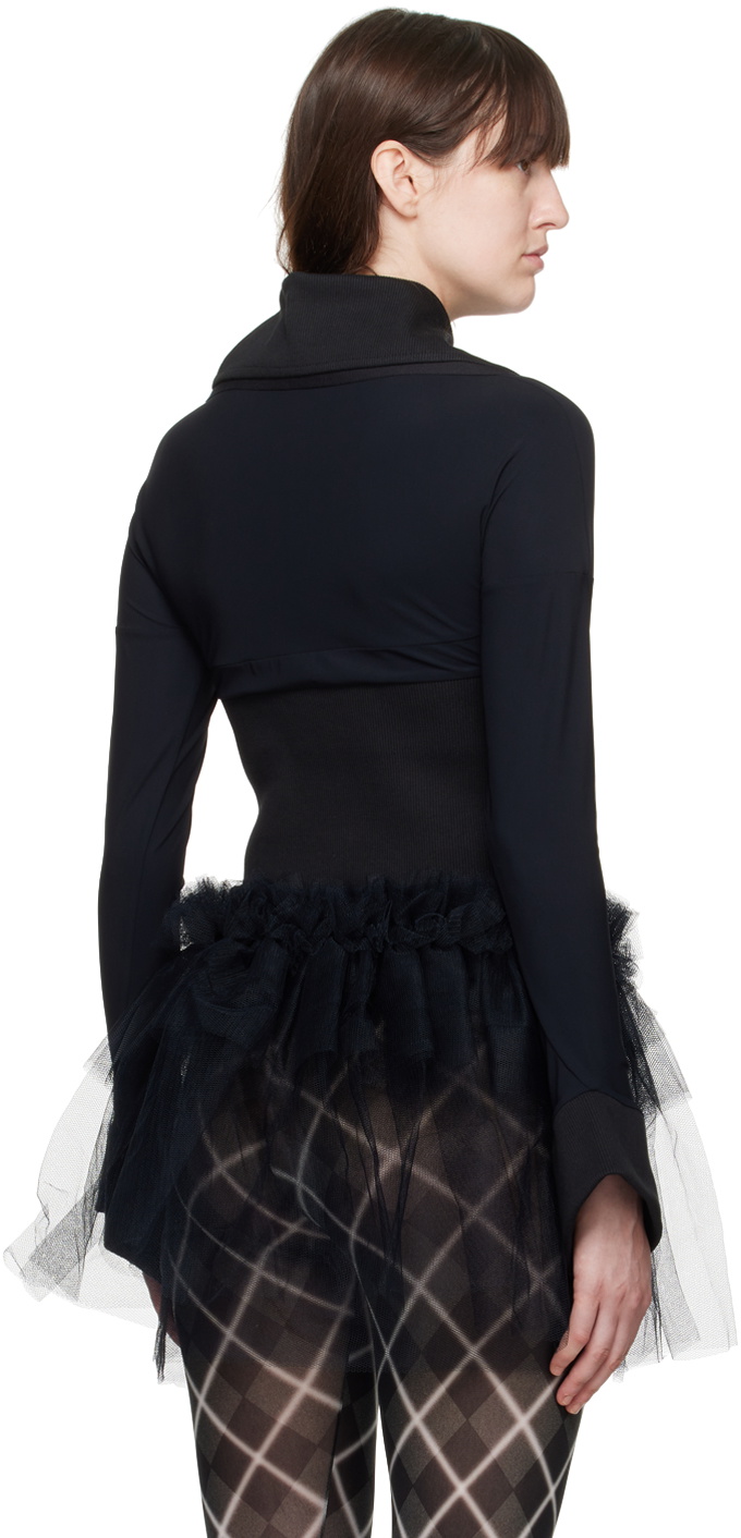Paula Canovas Del Vas Black Ribbon Cardigan