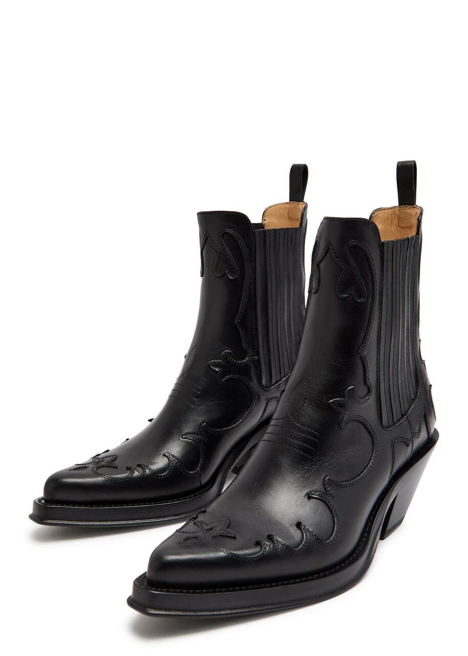 Gabriela Hearst Cassidy Leather Ankle Boots Black