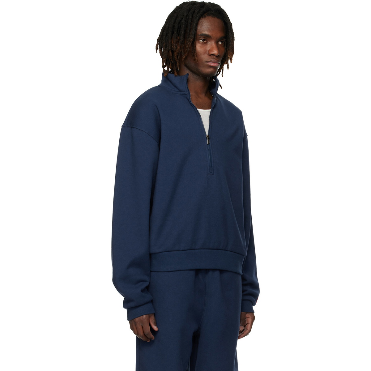 The North Face Navy TNF Red Box Half Zip Sweatshirt