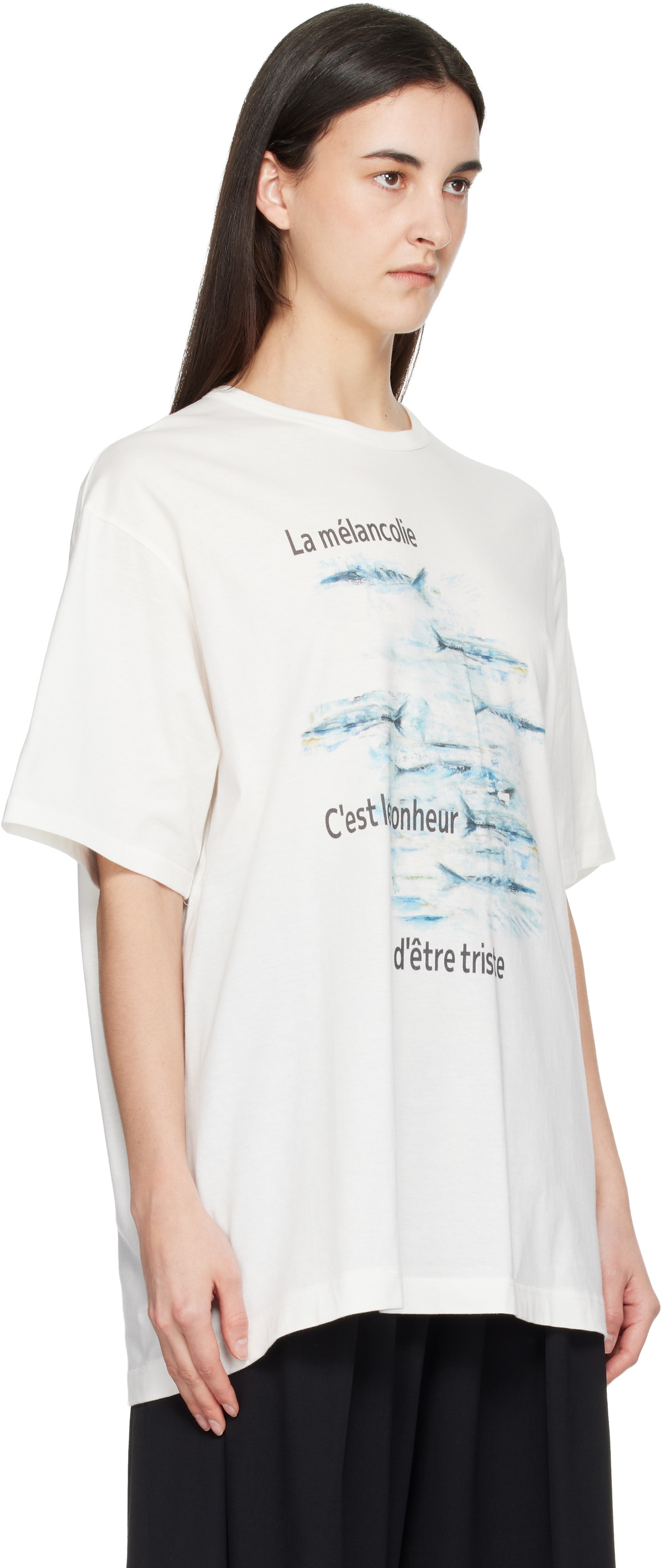 YOHJI YAMAMOTO Off-White 'La mélancolie' Short Sleeve T-shirt