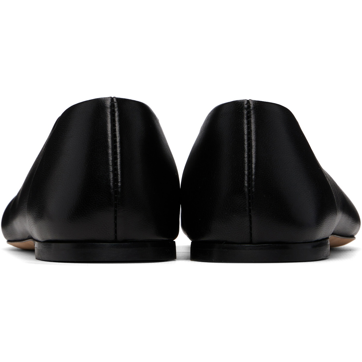 TOTEME Black Slip Nappa Ballerina Flats