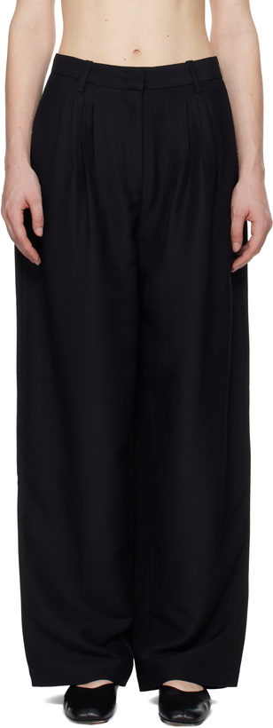 Photo: CO Black Pleated Barrel Trousers