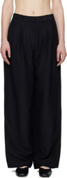 CO Black Pleated Barrel Trousers