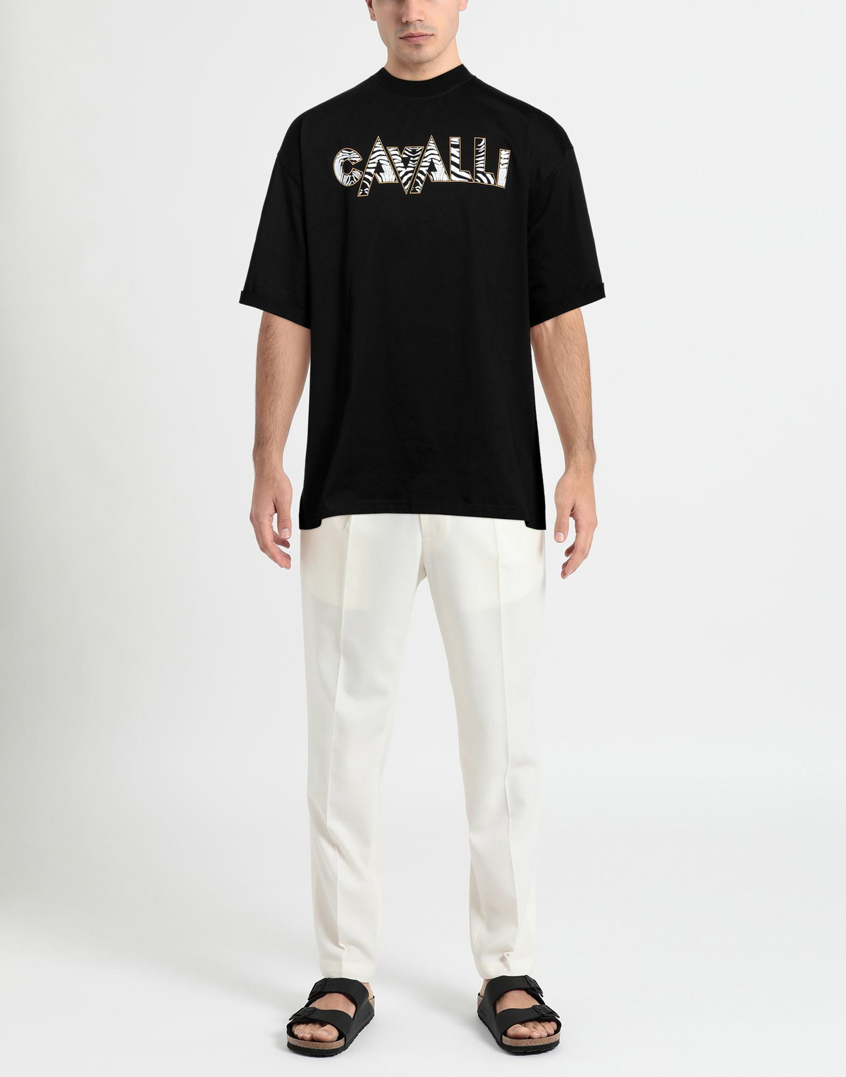 Roberto Cavalli Mens T-shirt in Black
