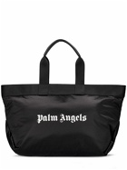 PALM ANGELS Logo Print Leather Tote Bag
