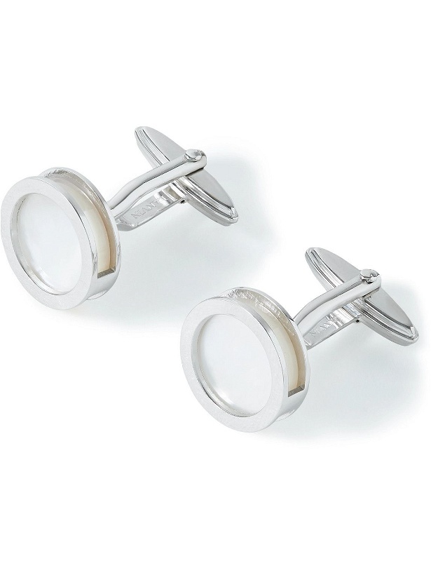 Photo: Lanvin - Rhodium-Plated Mother-of-Pearl and Onyx Cufflinks