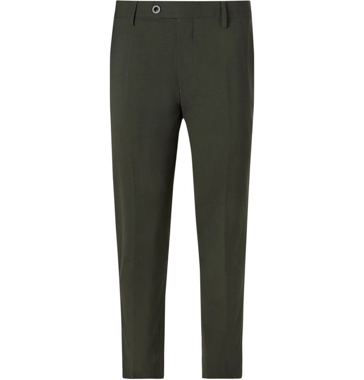 Photo: Mr P. - Dark-Green Slim-Fit Stretch-Wool Trousers - Men - Green