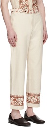 Bode Off-White Rose Garland Trousers