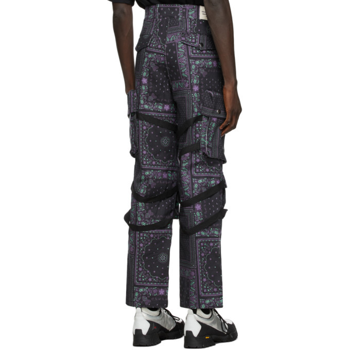 Black And Purple Cargo Pants