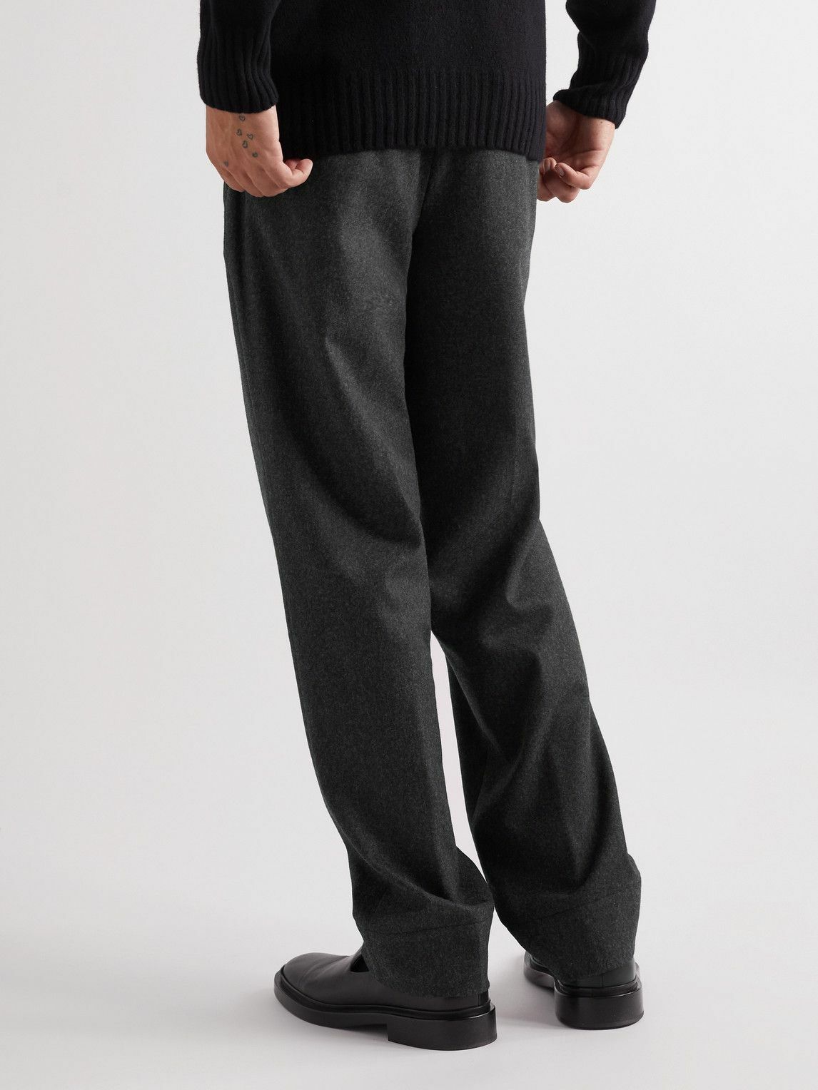 Margaret Howell - Straight-Leg Pleated Wool-Flannel Trousers - Gray Margaret  Howell