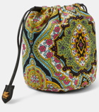 Etro Small leather-trimmed printed clutch