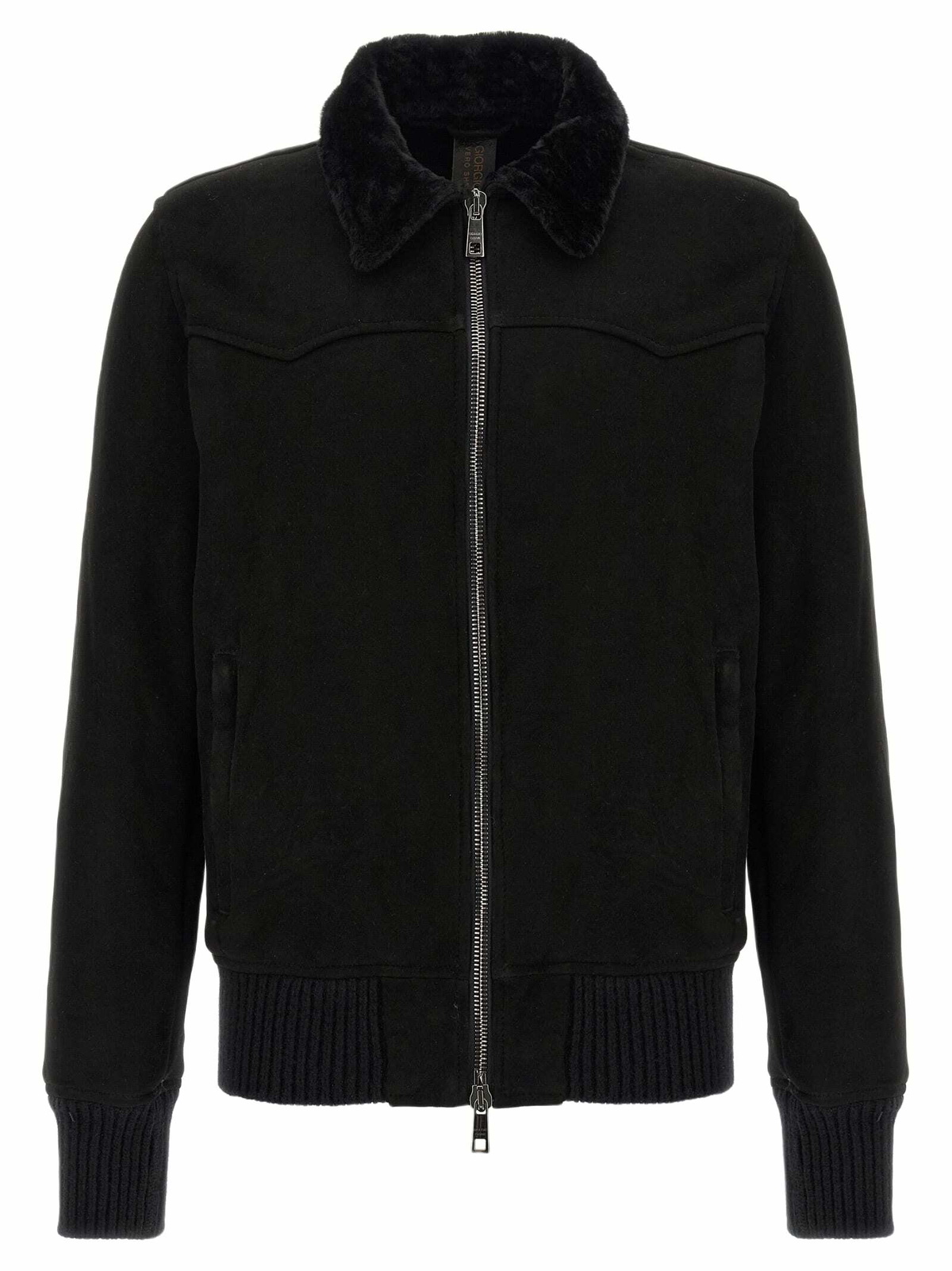 GIORGIO BRATO Brushed Leather Bomber Jacket Giorgio Brato