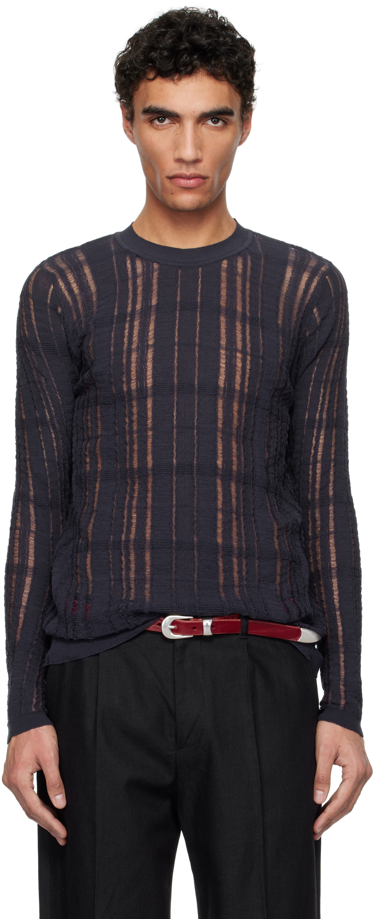 OUR LEGACY Navy Formal Roundneck Sweater Our Legacy