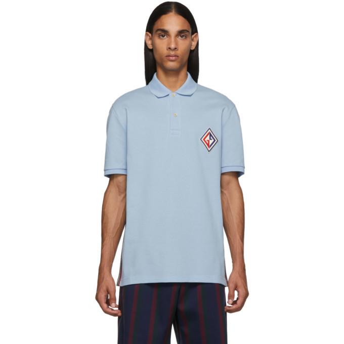 GUCCI: polo shirt in stretch cotton - Blue