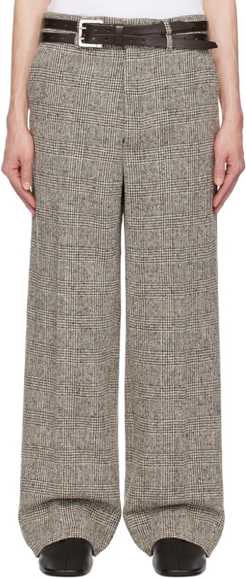 Photo: International Gallery BEAMS Black & White Triple Belt Wide Trousers