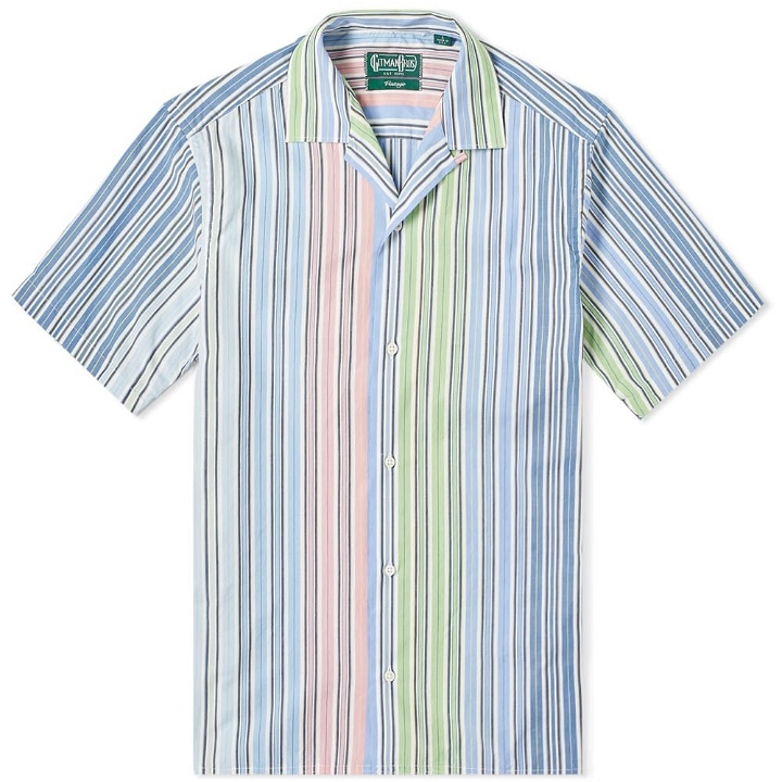 Photo: Gitman Vintage Short Sleeve Camp Collar Multi Stripe Shirt
