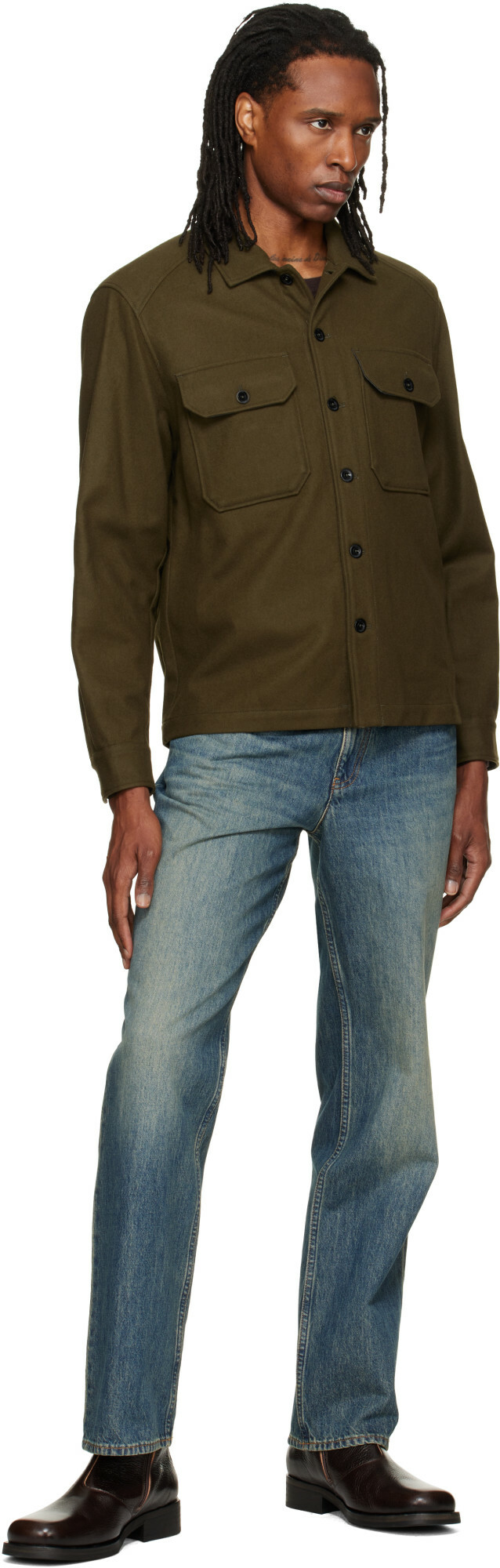C.P. Company Khaki Felted Wool Overshirt