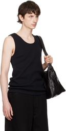 LEMAIRE Black Rib Cotton Jersey Tank Top