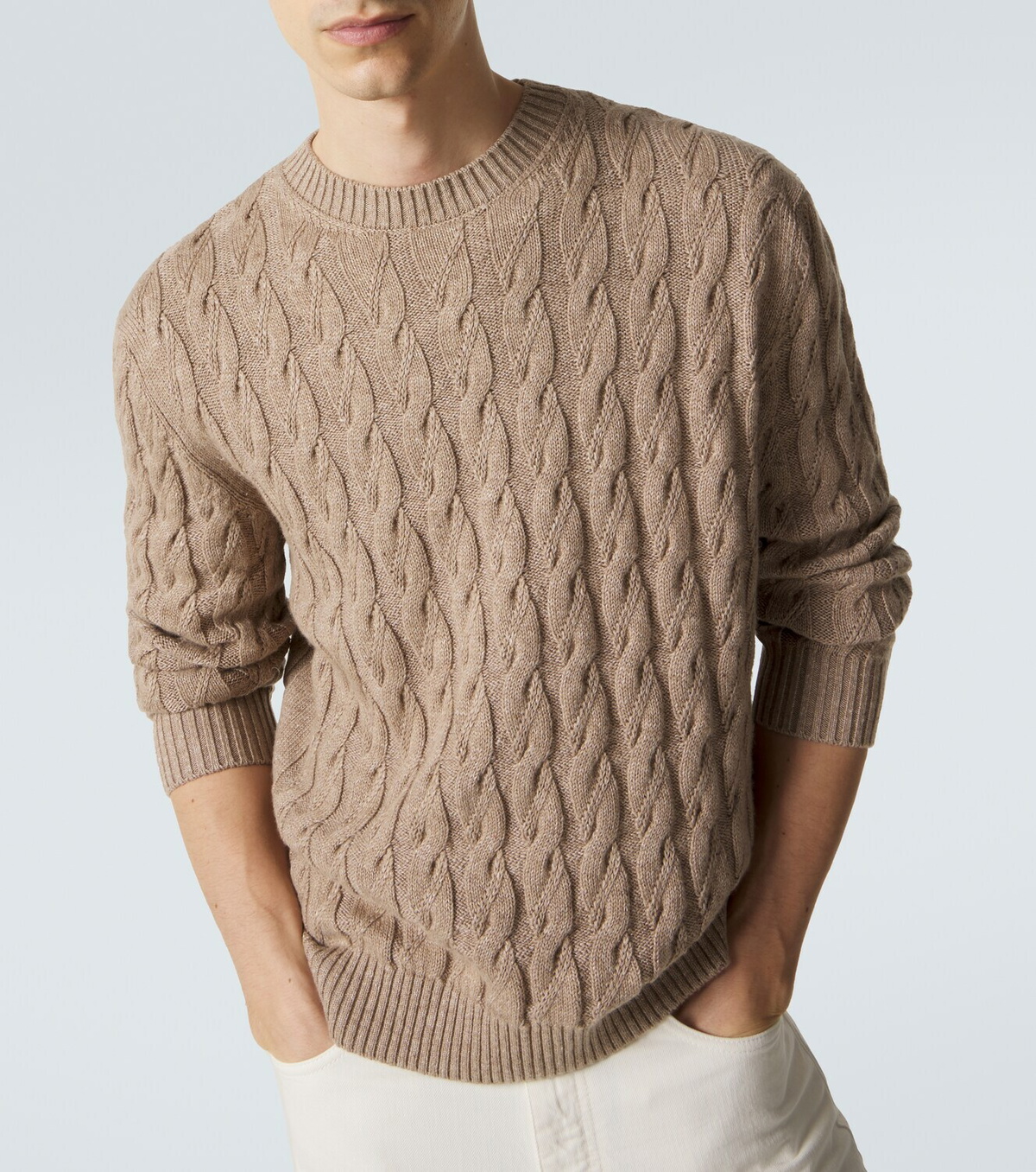 Zegna Cable-knit linen, cashmere, and silk sweater