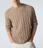 Zegna Cable-knit linen, cashmere, and silk sweater