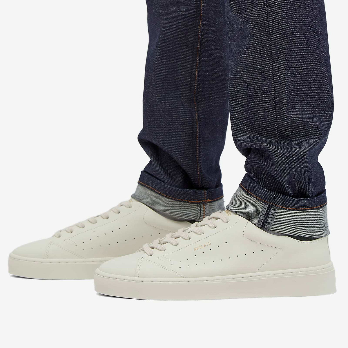 Axel Arigato Men's Court Sneaker in Off White/Blue Axel Arigato